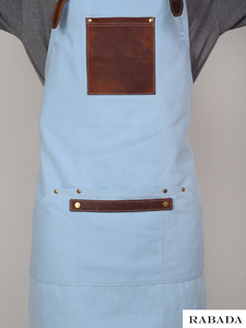 Vente en gros Tablier d'atelier de travail pour restaurants en cuir pleine fleur avec poches en cuir Tablier de cuisine pour barbier bbq - Product Image 3