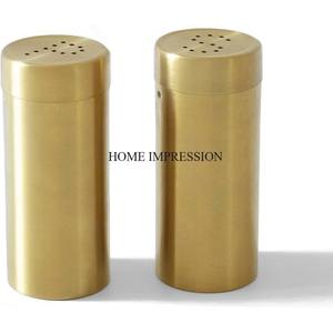 Molinillo de sal y pimienta de Metal chapado en oro de alta calidad de diseñador elegante único de arte creativo moderno con Base de mármol blanco de la India - Product Image 2