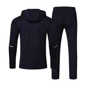 ชุดวอร์มสำหรับผู้ชายสีดำมีซิปรูดดีไซน์โลโก้ออกแบบได้ตามต้องการ - Product Image 2