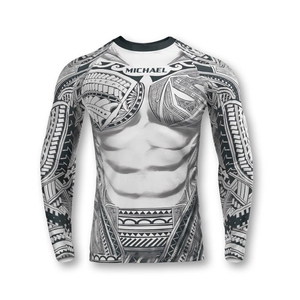 Rashguard à manches longues en tissu recyclé écologique avec protection UPF Matériau à séchage rapide Fabricant OEM pour commandes personnalisées - Product Image 5