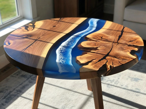 Handmade Resin Acacia Wood Art Dining <b>Table</b> Waterproof Living Room <b>Table</b> for Wedding Retirement Decor <b>Table</b> Gift Resin Tabletop - Product Image 6