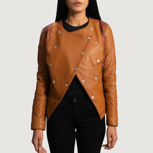 Breathable <b>Lightweight</b> Reversible <b>Women</b> Leather <b>Jacket</b> Winter Wear Wind Protection <b>Women</b> Leather <b>Jacket</b> - Product Image 3