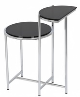 Table d'appoint moderne européenne à deux niveaux avec plateau en verre, table basse en métal de qualité supérieure, meuble de salon peu encombrant