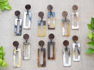 Pendientes de Cuerno de Búfalo para Niñas, Pendientes de Mujer, Joyería de Cuerno, Cuerno Natural para Mujer, Alta Calidad - Product Image 4