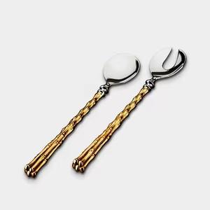 Ensemble de couverts pour salade en acier inoxydable, qualité supérieure, design vintage, cuillère pour les fêtes de mariage - Product Image 6