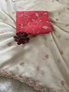 Royal Look Designer Indian Ethnic Saree Último Tradicional Blanco Exclusivo Fancy Party Wear Bridal Wear Trend Setter Saree mujeres - Product Image 5