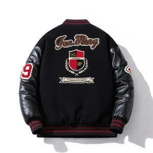 Chaqueta Varsity Personalizada SENSEL SPORTS para Hombre, con Mangas de Cuero PU, Parches Bordados, Chaqueta Casual de Béisbol Universitaria con Forro Acolchado - Product Image 2