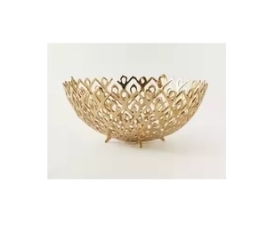 Nouveau bol de service de fruits en aluminium doré pour la décoration Dates bols de fruits secs au chocolat pour améliorer la salle à manger - Product Image 1