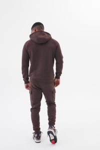 Pantalon de jogging unisexe en molleton de coton épais respirant avec logo personnalisé et poches cargo – Pantalon de survêtement en molleton pour homme - Product Image 3