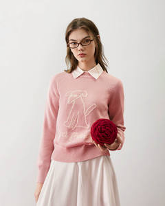 เสื้อสเวตเตอร์ผู้หญิงแขนยาวลำลอง ผ้าอะคริลิก 100% ระบายอากาศได้ดี ไม่ยับ ลายพิมพ์ ทรงปกติ สวมใส่สบาย - Product Image 1