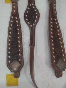 Juego de cuello de cabeza y pecho de caballo Occidental | Cuero de vaca Premium para montar | Equipo ecuestre duradero de exportadores indios - Product Image 5