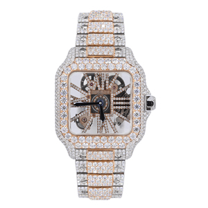 Reloj de Lujo Personalizado con Esfera de Cristal de Cuarzo y Moissanita, Edición Limitada, Estilo Iceout - Product Image 1