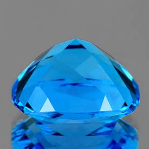 Gemas Mehrajudin, Topacio Azul Cielo Natural de Calidad Superior, Corte Cojín, Hecho a Mano, Gema Suelta de 3 Quilates Encerada/Enrasada - Product Image 2