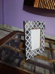 Cadre photo en métal en résine MDF incrusté d'os gris hautement poli Cadre décoratif en gros - Product Image 2