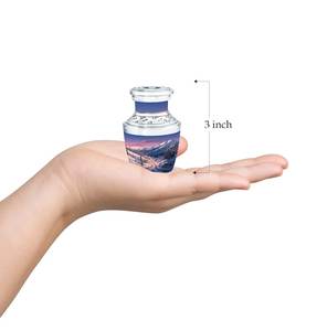 Urne panoramique pour cendres Winter Wonderland Urne personnalisée en aluminium moderne Souvenir pour adultes Urne personnalisée de 1 à 200 pouces cubes - Product Image 6