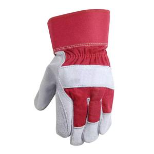 Gants de gréement de soudage renforcés à double paume en cuir de vache fendu Gants de travail résistants à la sécurité de la construction - Product Image 2