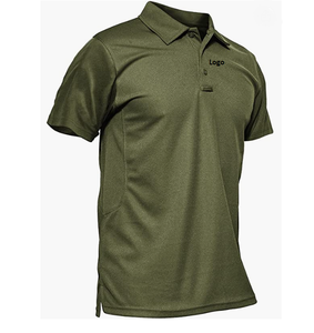 Respirant coton maille doux toucher coupe classique col polo côtelé trois boutons patte piqué coton poloshirts Golf t-shirt - Product Image 1