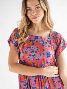 Otoño elegante mujer bohemio Floral Maxi vestido cuello en V cintura Natural manga larga hasta el suelo ecológico 100% algodón fiesta - Product Image 2