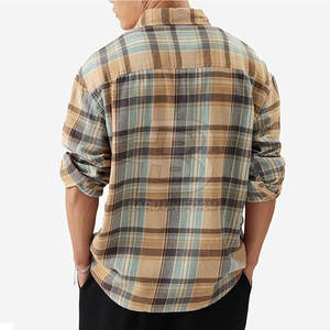 Chemise en flanelle de coton/fibre de bambou unie, à manches longues, séchage rapide, respirante, personnalisable, coupe classique pour homme - Product Image 4