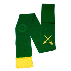 High Quality <b>Green</b> Council of Knights Masons Sash Customizable Masonic Regalia Sashes for Sale - Product Image 1