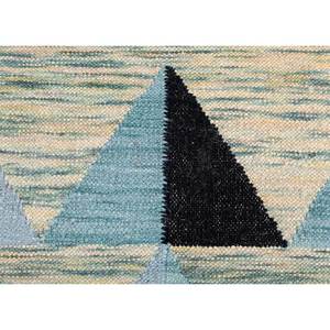 พรมลายเรขาคณิตอินดัสบาร์สีเทาและสีดำ ทอแบบแบน ทำจากขนสัตว์และวิสโคส สำหรับบ้าน รุ่น ADWV-13042 - Product Image 3