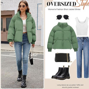 Veste d'hiver pour femme sur mesure OEM, veste matelassée à bulles respirante et chaude, faible MOQ, veste matelassée à bulles confortable pour femme - Product Image 6