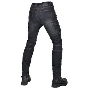 Pantalones vaqueros de motocicleta transpirables de secado rápido de mezclilla oscura con protección aprobada por CE y paneles elásticos para mayor comodidad y flexibilidad - Product Image 5