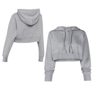 Sudadera con capucha y Top corto de lana a la moda para mujer, Jersey transpirable para entrenamiento de gimnasio de talla grande para otoño, invierno y primavera - Product Image 4