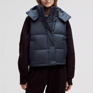 Chaleco acolchado de invierno para mujer, chaqueta sin mangas con logotipo personalizado, suministro al por mayor de fábrica - Product Image 2