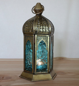 โคมไฟแก้วเหล็กสไตล์วินเทจที่ใส่เทียนเซรามิกตกแต่งบ้านสำหรับงานแต่งงานในร่ม - Product Image 2