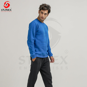 Sudadera de lana de algodón pesado para hombre, diseño de cuello redondo de gran tamaño, hombro caído, patrón de estampado de invierno sólido, venta al por mayor personalizada - Product Image 3