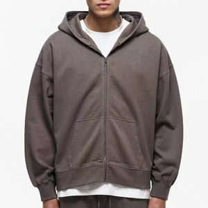 Men's Custom Logo Oversized Fleece <b>Full</b> <b>Zip</b> <b>up</b> Hoodies Vintage Printing Heavyweight French Terry Streetwear Zipper <b>Zip</b> <b>up</b> <b>Hoodie</b> - Product Image 2