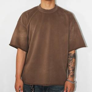 T-shirt vintage en coton lourd délavé à l'acide, de haute qualité, surdimensionné, unisexe, avec logo personnalisé imprimé, streetwear, t-shirt ample - Product Image 4