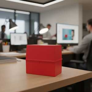 Red <b>Polystyrene</b> Card Holder for 400 DIN A6 Cards 16.5 X 12.8 X 9.5 Cm - Product Image 3
