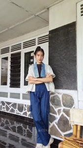 ECOPRINT Vestido exterior de algodón 100% hecho a mano para mujer Top Estilo vintage Azul natural Indigofera ODM Supply - Product Image 4