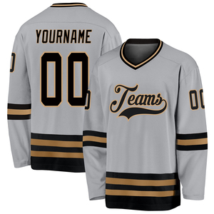 Customized White <b>Green</b> Royal <b>Lace</b> Neck Ice Hockey Jersey OEM Service 100% Polyester Quick Dry Breathable Custom Team Name - Product Image 1