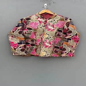 Kimono Kantha en soie Patch de style indien Kimono court Kantha en soie pour femmes Kimono en soie pour la fête Vestes de bain OEM - Product Image 1