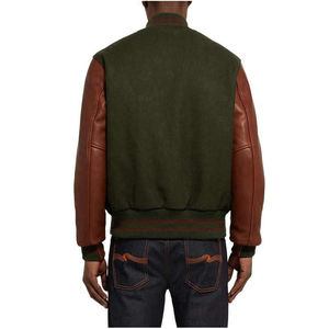 Chaqueta universitaria de mangas de cuero de lana para hombre de alta calidad: elegante e ideal para ropa informal y chaquetas universitarias de estilo clásico - Product Image 5