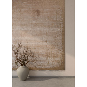 Alfombra Rectangular Kavi Ivory de Lana y Seda de Bambú Anudada a Mano, Modelo Hidden Esk-1541 con Patrón Abstracto de 10mm para Sala de Estar y Dormitorio - Product Image 4