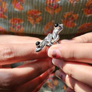 Anillo de piedras preciosas de plata con cara de dos serpientes con ónix negro para Aniversario de fiesta de boda - Product Image 3