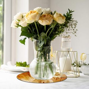 12 Zoll Goldene Runde Spiegel-Tischdekoration für Kerzen, Hochzeiten und Partys, Kreisförmige Spiegeltabletts - Product Image 6