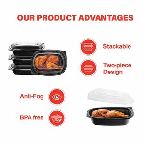 Tapa UCPP de alta claridad sin BPA para contenedores de PP para microondas resistente al calor resistente a fugas comida Pizza hamburguesa patatas fritas - Product Image 2