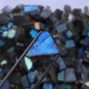 Labradorite Sphere สร้อยคอหินลาบราดอไรต์925,แหวนหินโอปอลผิวขรุขระประดับด้วยหินมูนสโตน - Product Image 1