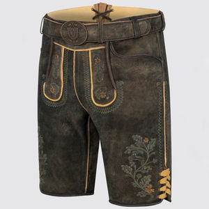 Authentic Style Bavarian <b>Short</b> Lederhosen Natural Look High Street Genuine <b>Leather</b> Pants Canvas Traditional Lederhosen <b>Shorts</b> - Product Image 4