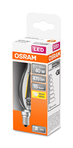 โคมไฟเทียนคริสตัลพอยท์ LED E14 4W 2700K 470Lm (ออสแรม 4058075434226) - Product Image 2