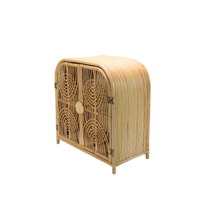 Muebles de Salón Modernos y Elegantes de Ratán, Armarios con Estructura de Madera Contrachapada, Acabado Mate/Brillante, Elegancia Natural, Amplio Espacio de Almacenamiento para el Hogar - Product Image 3