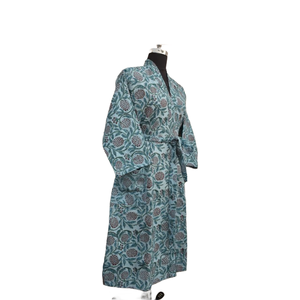Kimono Robe gaufrée en coton Robe de nuit d'été ouverte sur le devant Robe de plage Robe - Product Image 3