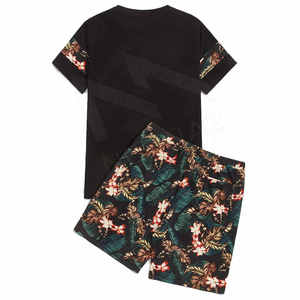 Vêtements de rue personnalisé sublimé Twin Set graphique DTG Vintage T-shirt et court hommes surdimensionné t-shirts hommes Shorts ensemble - Product Image 5