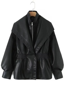 แจ็กเก็ตหนังแท้สำหรับผู้หญิงเสื้อแจ็คเก็ตหนังแท้กันลมปรับแต่งได้เสื้อแจ็คเก็ตหนังแท้แบบพรีเมี่ยม - Product Image 3