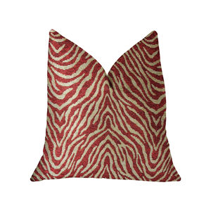Coussin décoratif de luxe Oasis en tissu tissé rayé brodé, forme carrée vintage, pour canapé, motif vagues rouges, Noël - Product Image 1